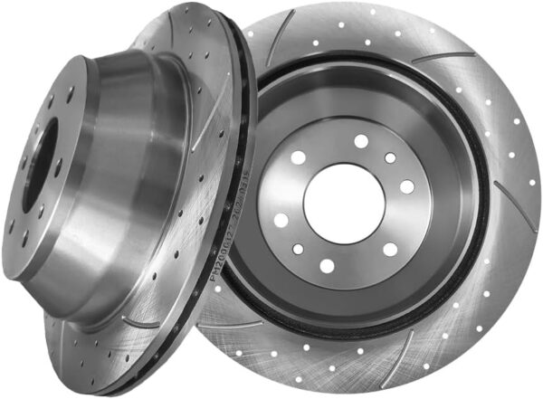 Rear Drilled Slotted Brake Disc Rotors For 2002-2009 Chevrolet Trailblazer - Image 1