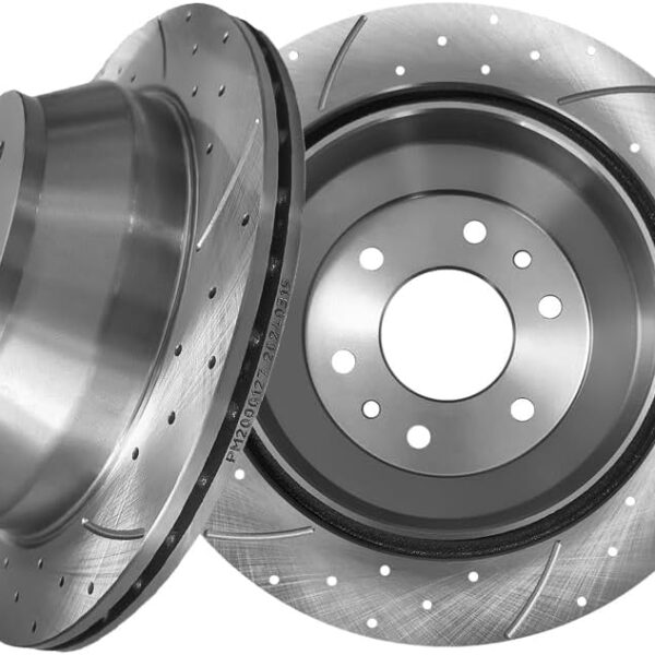 Rear Drilled Slotted Brake Disc Rotors For 2002-2009 Chevrolet Trailblazer