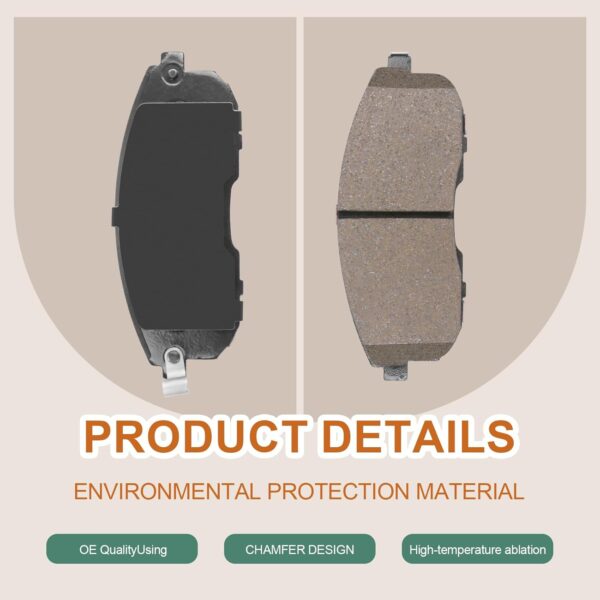 Ceramic Front Brake Pads Set Compatible with Nissan Altima/Cube/Juke/Sentra/Maxima/Versa/350Z,INFINITI G20/G35/I35/I30,Suzuki SX4,Automotive Replacement Brake Pads Front,Reliable Braking Power - Image 2