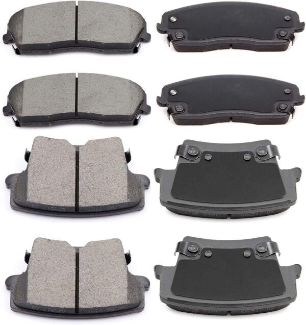Brake Pads Discs Kits, 8pcs Front Rear Ceramic Brake Pad Set for 2005-2017 for Chrysler 300 2009-2017 for Dodge Challenger 2006-2017 for Dodge Charger 2005-2008 for Dodge Magnum - Image 1