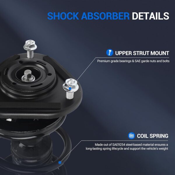 472598 472597 Front Left and Right Complete Struts Shocks Absorbers Compatible with Toyota Corolla 2009-2013/ Matrix 2011-2013, 1.8L L4 - Image 2