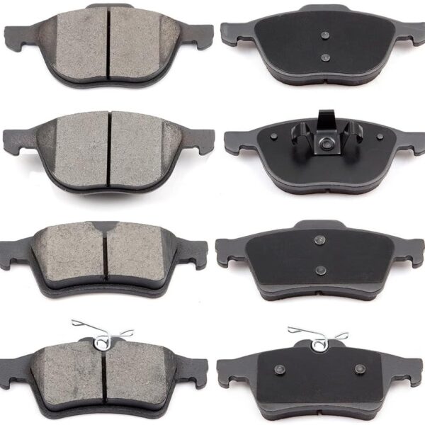 D1044-7947 D1095-7874 Front & Rear Ceramic Disc Brake Pad Set - Fit For Ford EcoSport 2018, Escape 2013-2016, Focus 2012-2018, Transit Connect 2014-2015