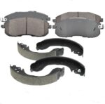 Replacement for Front Ceramic Brake Pads + Rear Shoes for 2007-2012 Nissan Cube Sentra Versa modles