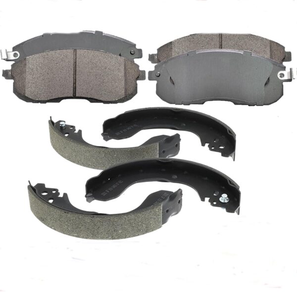 Replacement for Front Ceramic Brake Pads + Rear Shoes for 2007-2012 Nissan Cube Sentra Versa modles - Image 1