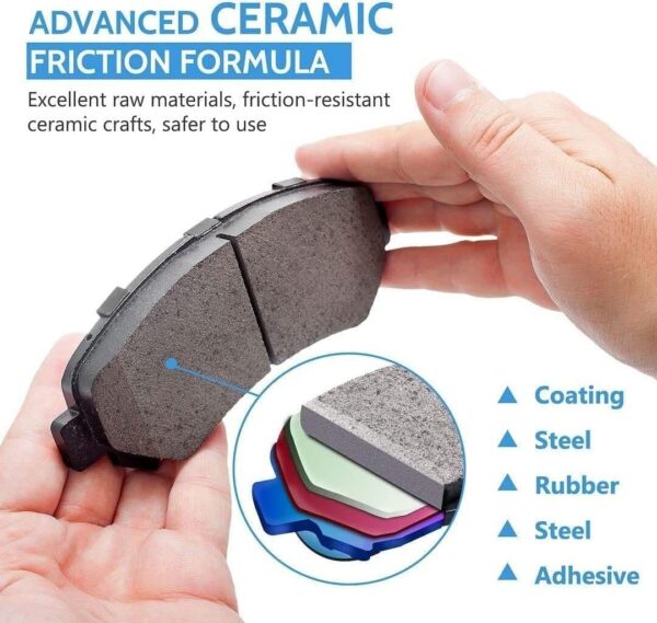 Replacement for Front Ceramic Brake Pads + Rear Shoes for 2007-2012 Nissan Cube Sentra Versa modles - Image 2