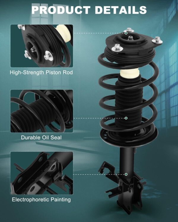 Strut Spring Assembly Front Pair Shock Absorber for 2007-2012 for Nissan Sentra - Image 2