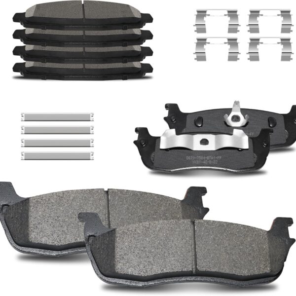 Front and Rear Ceramic Brake Pads for Lincoln Town Car 2003 2004 2005 2006 2007 2008 2009 2010 2011