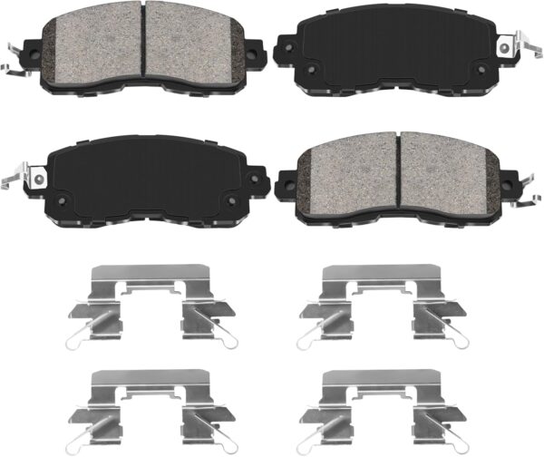 Ceramic Front Brake Pads Set Compatible with 2013 Nissan Altima Base/SL/SV,2014-2020 Nissan Altima,2014-2015/2016-2017 Nissan Leaf,Automotive Replacement Brake Pads Front,Reliable Braking Power - Image 1