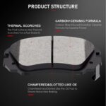 Front Rear Ceramic Brake Pads Kits 8pcs fit For 2010-2017 For Chevrolet Equinox,2010-2017 For GMC Terrain - Image 2