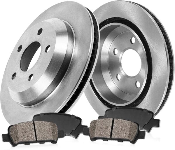 Front Brake Kit for 2003-08 Toyota Corolla Matrix Pontiac Vibe Front Brakes Rotors Semi-Metallic Brake Pads 2004 2005 2006 2007 2008 Replacement - Image 1