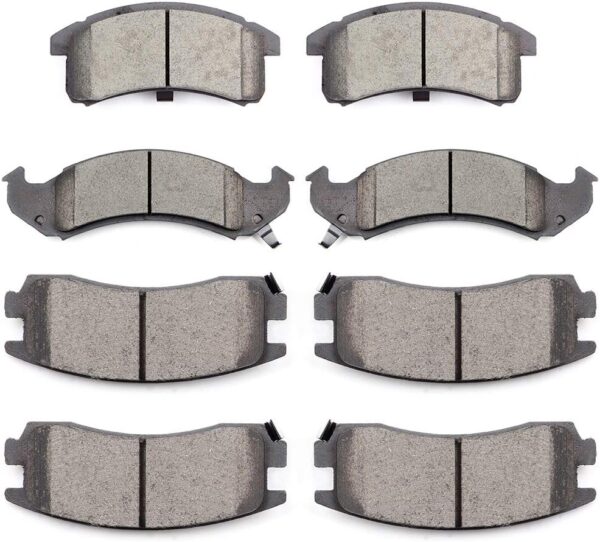 Ceramic Pads, 8pcs Brake Pads Brakes Kits 95-96 for Buick Riviera,94-96 for Cadillac DeVille,94-96 for Cadillac Eldorado,94-96 for Cadillac Seville,95-96 for Oldsmobile Aurora - Image 1