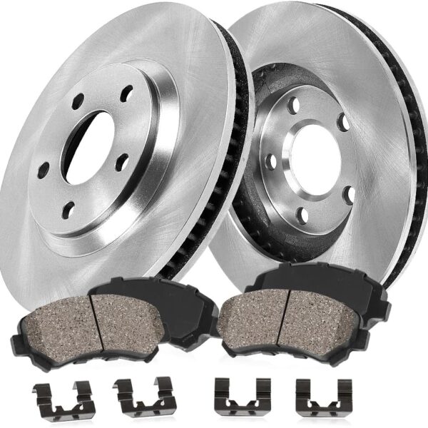 Front Brake Kit for 2003-2008 Pontiac Vibe Toyota Corolla, 2003-2006 Toyota Matrix - Disc Rotors with Ceramic Brake Pads Replacement