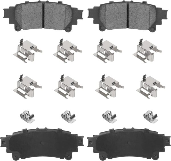 4PCS Rear Ceramic Brake Pads Fit for Toyota Highlander 2014-2019 for Toyota Sienna 2011-2020 for Prius V 2012-2017for Lexus RX350 2010-2015 - Image 1