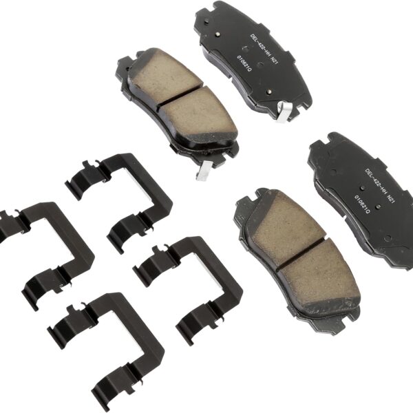 Professional 17D1421CHF1 Ceramic Front Disc Brake Pad Kit with Clips
