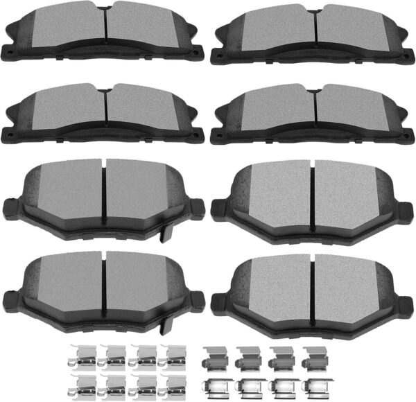 Ceramic Brake Pads Kits, 8pcs Brakes Pads Set fit for Ford Explorer,Flex,Police Interceptor Sedan,Police Interceptor Utility,Special Service Police Sedan,Taurus,for Lincoln MKS,MKT - Image 1