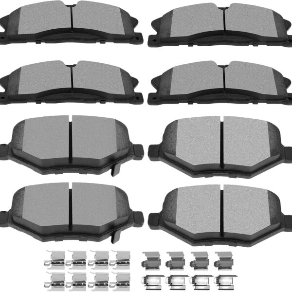 Ceramic Brake Pads Kits, 8pcs Brakes Pads Set fit for Ford Explorer,Flex,Police Interceptor Sedan,Police Interceptor Utility,Special Service Police Sedan,Taurus,for Lincoln MKS,MKT