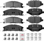 Front and Rear Disc Brake Pads Set Ceramic w/Hardware Replacement for 2013-2019 Ford Explorer Flex Police Interceptor Sedan Utility Special Service Police Sedan Taurus/Lincoln Mks Mkt